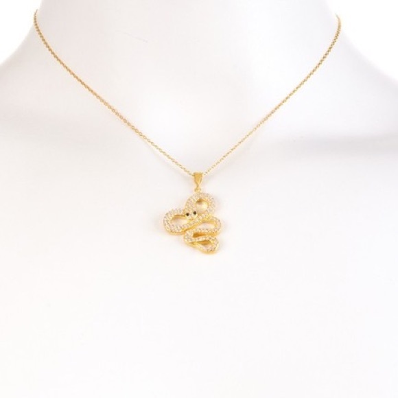 *NWOT* Bansri Pave Swirl Snake Pendant Necklace